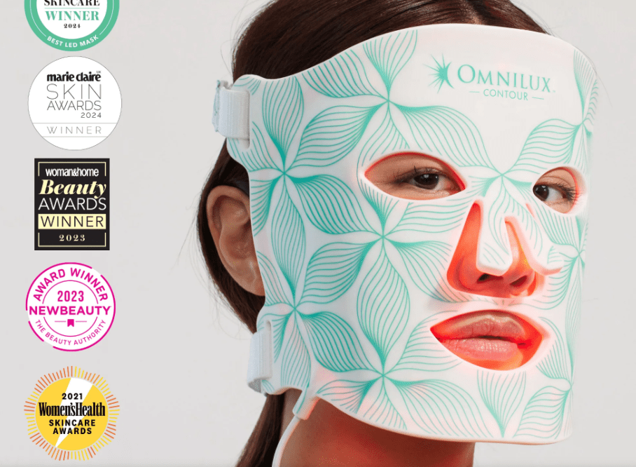 Omnilux LED light therapy mask for anti-aging and skin rejuvenation
